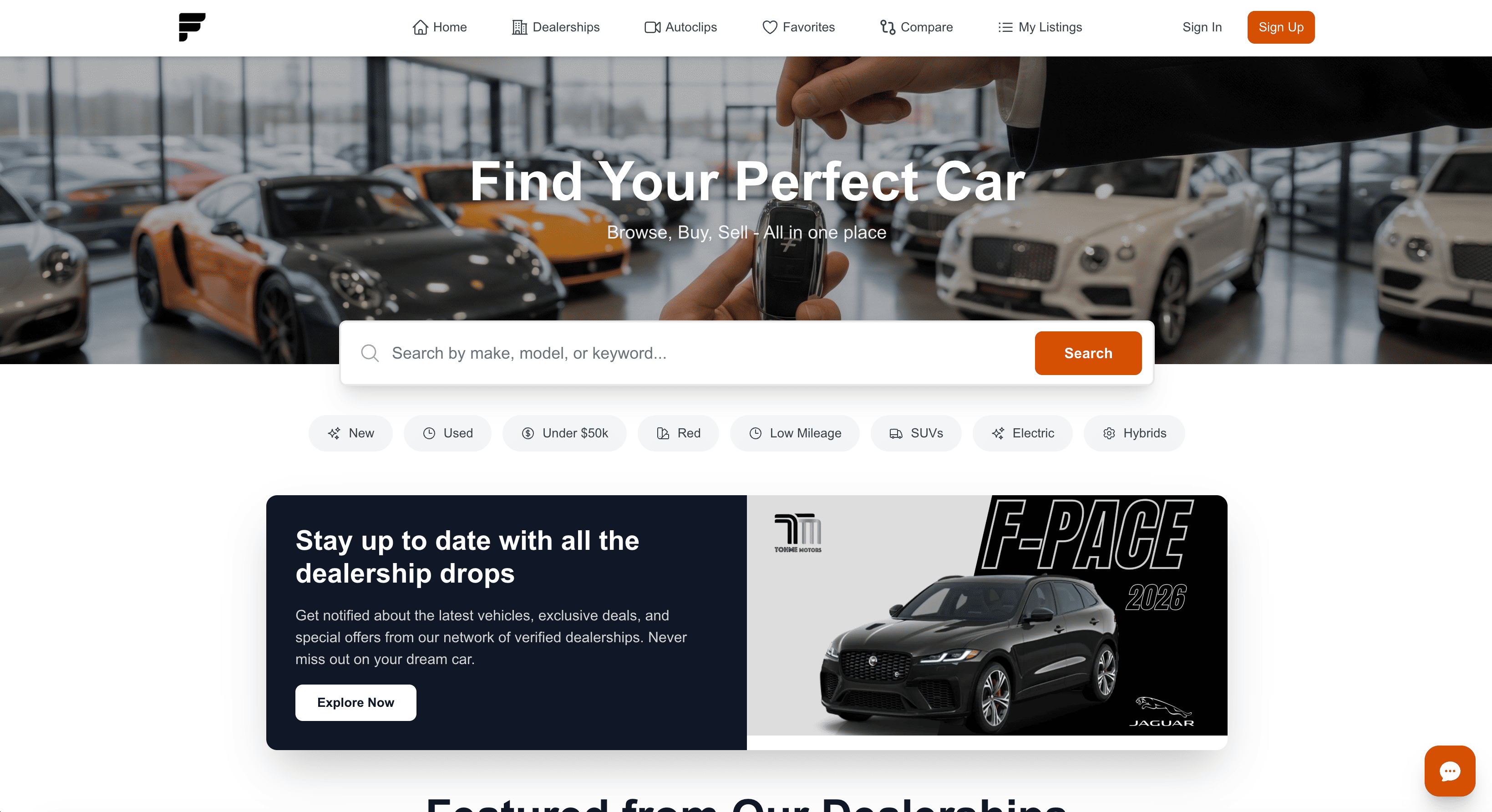 The Fleet app open on a website