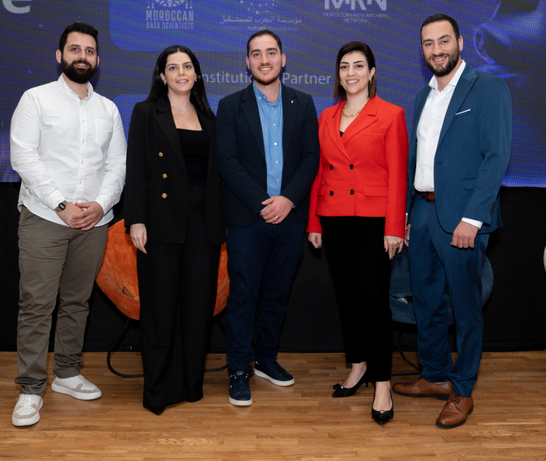 Feryal El Moghraby, founder and CEO of NOVAI, with the team