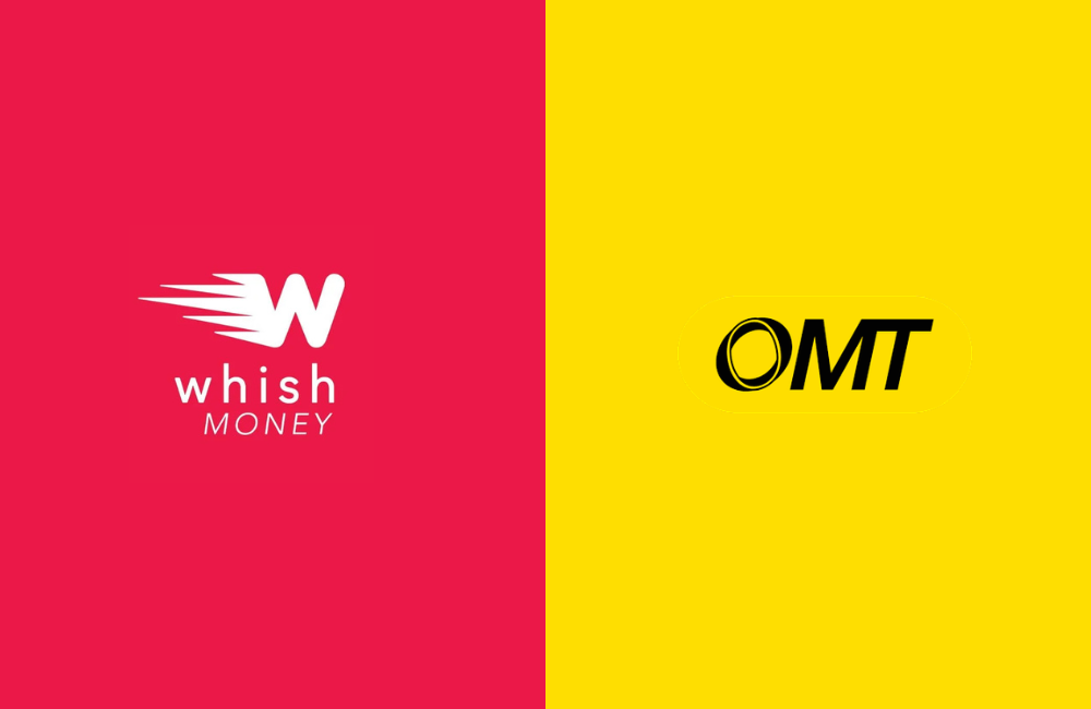 Whish money and OMT logos