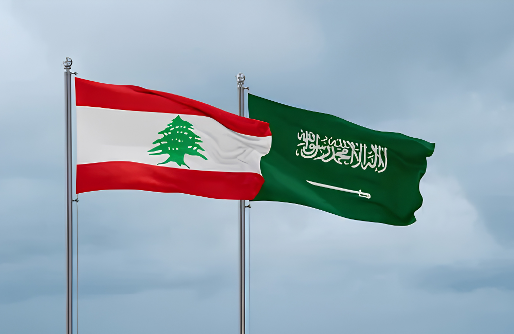 Lebanon and saudi flag