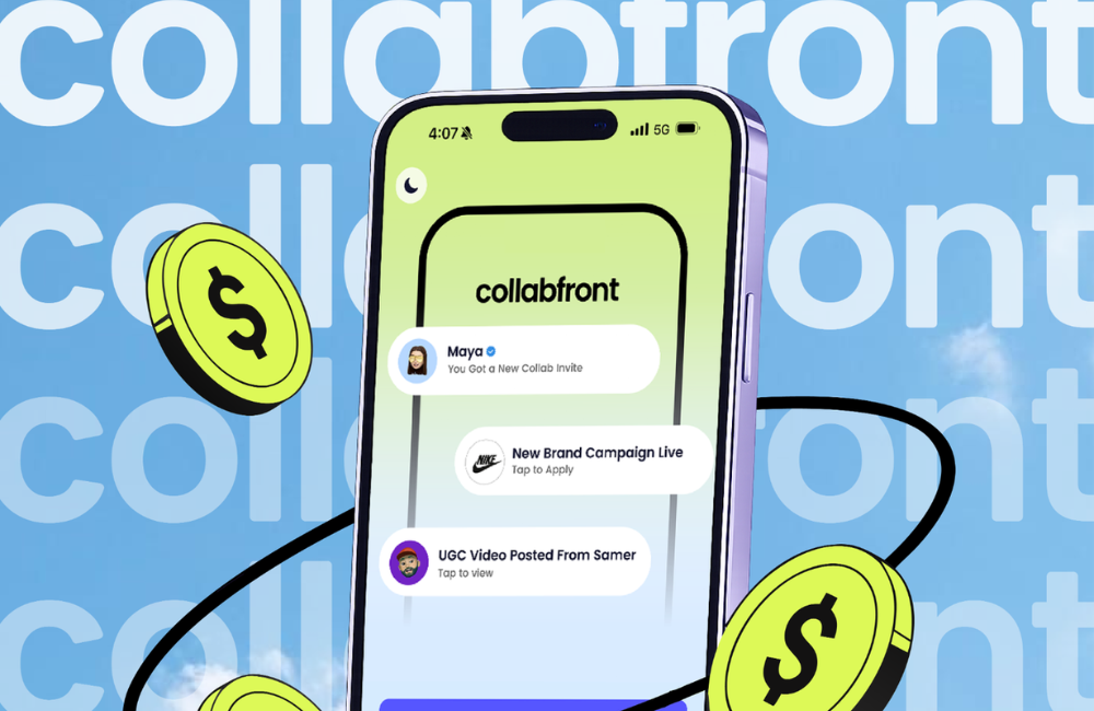 Collabfront app open on a phone.